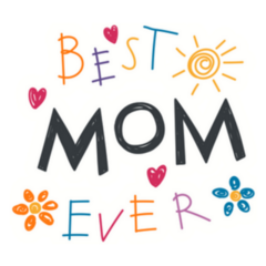 Best Mom Ever Childish Drawings Sticker