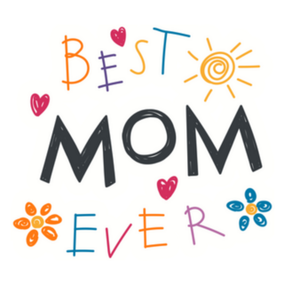 Best Mom Ever Childish Drawings Sticker