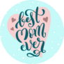 Best Mom Ever Heart On Blue Sticker
