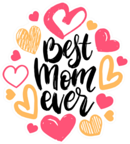 Best Mom Ever Surrounded By Hearts Sticker