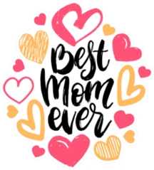 Best Mom Ever Surrounded By Hearts Sticker