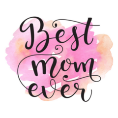 Best Mom Ever. Watercolor Stain Sticker