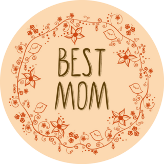 Best Mom In Red Floral Frame Sticker