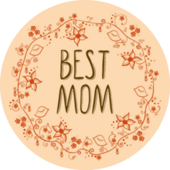 Best Mom In Red Floral Frame Sticker