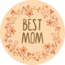 Best Mom In Red Floral Frame Sticker