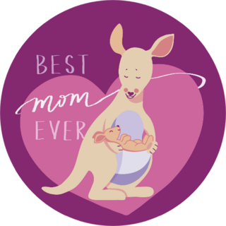 Best Mom In The World Kangaroo With A Baby Sticker