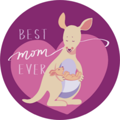 Best Mom In The World Kangaroo With A Baby Sticker