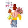 Best Mom In The World, Motherhood Sketch Sticker