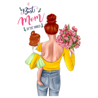 Best Mom In The World, Motherhood Sketch Sticker
