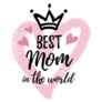 Best Mom In The World Pink Heart Sticker