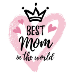 Best Mom In The World Pink Heart Sticker
