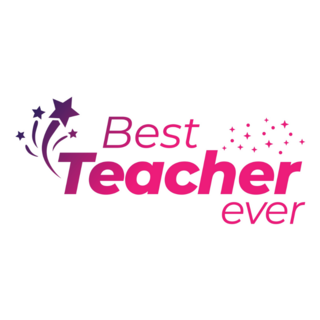 Best Teacher Ever Pink Lettering Sticker