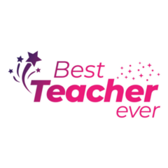 Best Teacher Ever Pink Lettering Sticker
