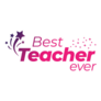 Best Teacher Ever Pink Lettering Sticker
