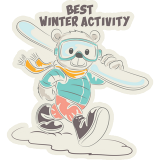 Best Winter Activity Ski Sticker