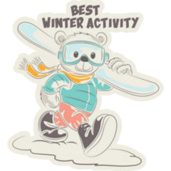 Best Winter Activity Ski Sticker