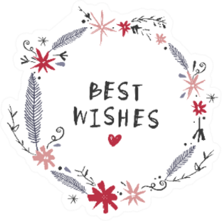 Best Wishes Floral Design Sticker