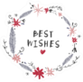 Best Wishes Floral Design Sticker