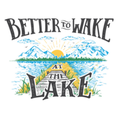 Better To Wake At The Lake Illustration Sticker 