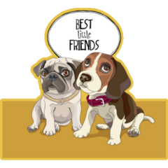 BFF Pug & Beagle Sticker