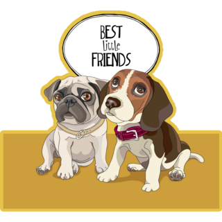 BFF Pug & Beagle Sticker