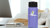 Biathlete Competition On Skis Sticker on a Water Bottle (New) example