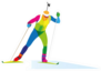 Biathlete Competition On Skis Sticker