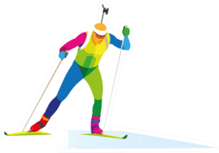 Biathlete Competition On Skis Sticker