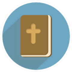 Bible Colorful Flat Icon With Shadow Circle Sticker