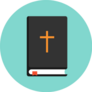 Bible Icon Flat Style On Teal Sticker