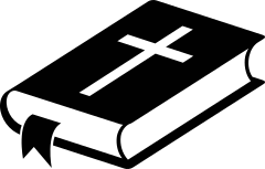 Bible with Cross and Ribbon Transfer Sticker