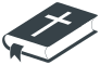 Bible with Ribbon and Cross Sticker