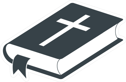 Bible with Ribbon and Cross Sticker