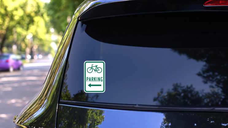 Bicycle Parking Sticker on a Rear Car Window (New) example