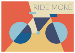 Bicycle Ride More Illustration Color Block Sticker