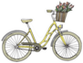 Bicycle With Flowers Sketch Cartoon Illustration Sticker
