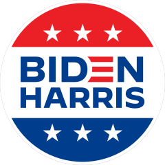 Biden Harris Stars and Stripes Circle Sticker