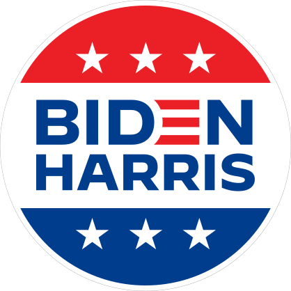 Biden Harris Stars and Stripes Circle Sticker