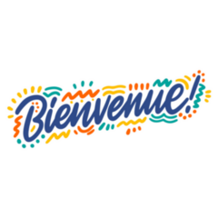 Bienvenue Welcome French Lettering Colorful Sticker