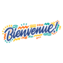 Bienvenue Welcome French Lettering Colorful Sticker