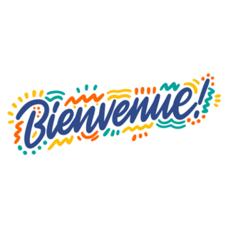 Bienvenue Welcome French Lettering Colorful Sticker