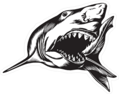 Big Aggressive Shark With Open Mouth Sticker