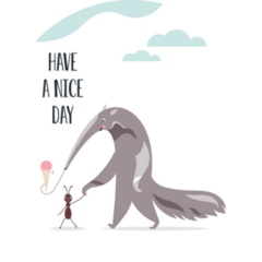 Big Anteater And Little Ant Sticker