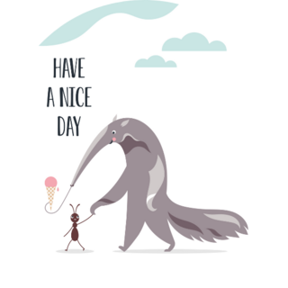 Big Anteater And Little Ant Sticker