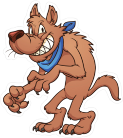 Big Bad Wolf Cartoon Sticker