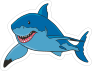 Big Blue Shark Mascot Sticker