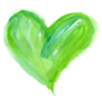 Big Bright Green Heart Watercolor Sticker