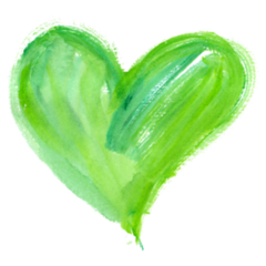 Big Bright Green Heart Watercolor Sticker