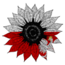 Big Drawn Glitter Sunflower In Poland Flag Sticker