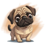 Big Eyed Pug Sticker